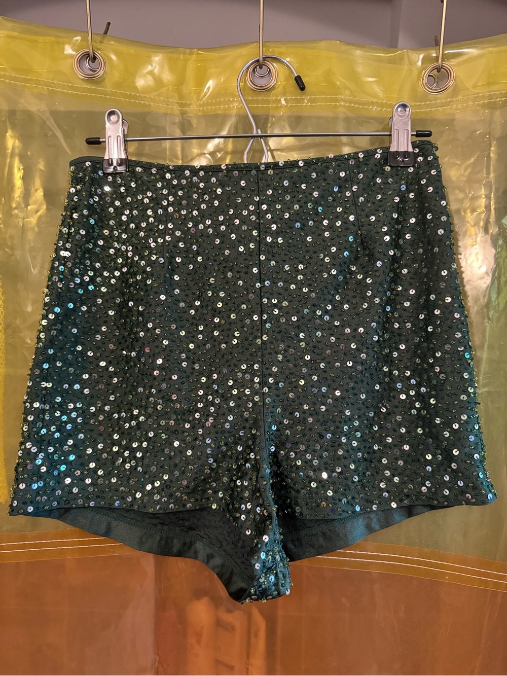 Her Pony Amethyst Sequin Sparkle Shorts in green